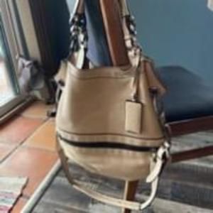 Women's orYANY Large Beige /Tan Leather Shoulder Bag